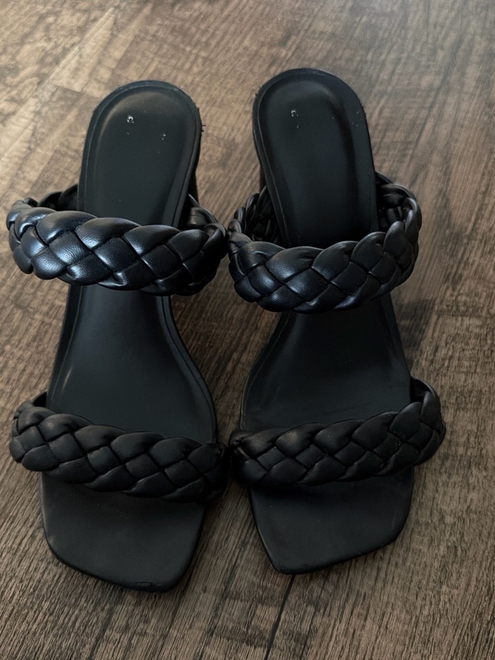 Target Black Braided Double-Strap Heels